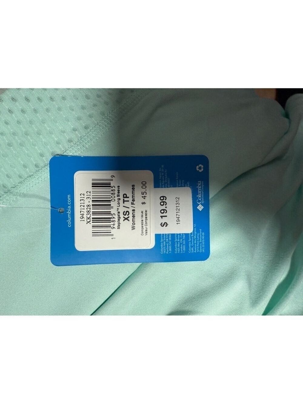 Women's Columbia Long Sleeve Shirt XS Green - Picture 5 of 5